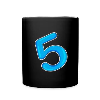 Numéro 5 Bleu - Mug uni - noir - Devant