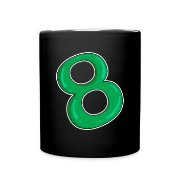 Acht - 8 - Grün - Tasse einfarbig - Schwarz - Vorne