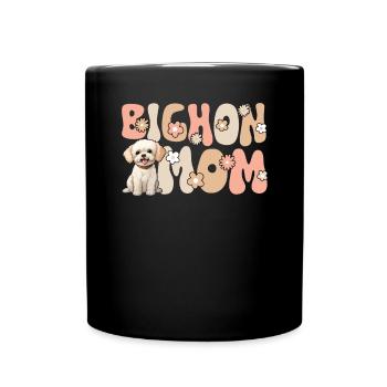 Bichon frisé Groovy Bichon Maman - Mug uni - noir - Devant