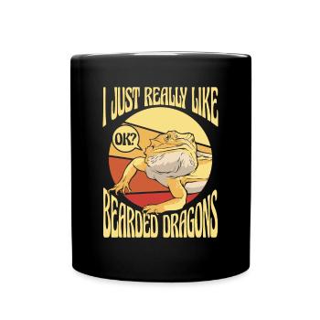 Wirklich wie Bartagamen Pogona Eidechse Haustier - Tasse einfarbig - Schwarz - Vorne
