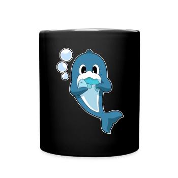 Dolphin Fish - Full Colour Mug - black - Front