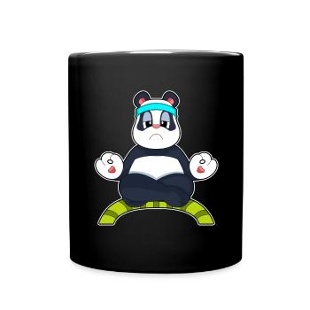 Panda Yoga Fitness Meditation - Tasse einfarbig - Schwarz - Vorne