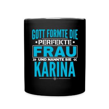 Karina Name Design - Tasse einfarbig - Schwarz - Vorne
