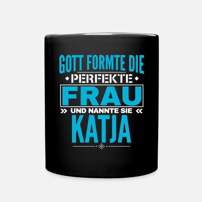 Katja Name Design - Tasse einfarbig - Schwarz