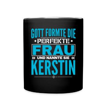 Kerstin Name Design - Tasse einfarbig - Schwarz - Vorne