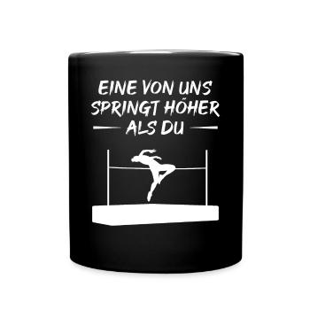 Je saute plus haut que ton cadeau - Mug uni - noir - Devant