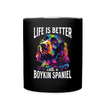 La vie est meilleure avec un épagneul Boykin - Mug uni - noir - Devant