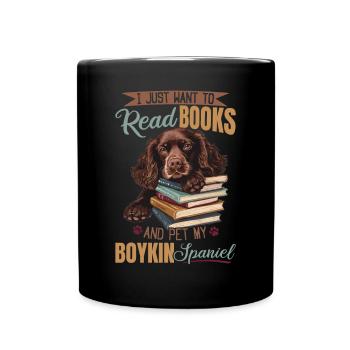 Boykin Spaniel chien race je veux juste lire des livres - Mug uni - noir - Devant