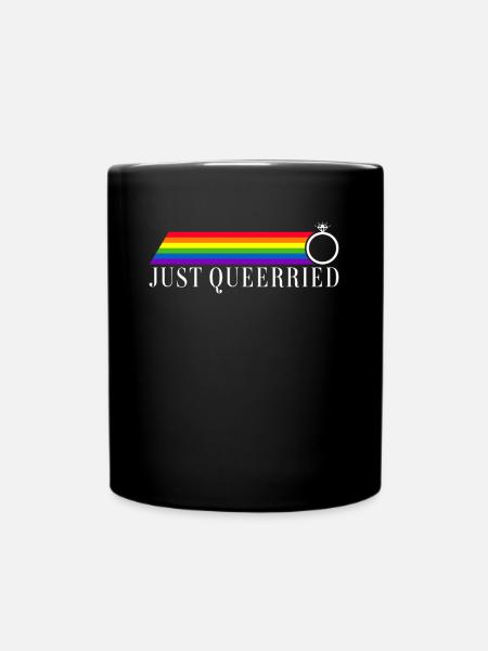 Gay Pride Hochzeit Homo-Ehe - Tasse einfarbig - Schwarz