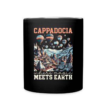 Kappadokien Türkei Reisen Ich liebe Istanbul - Tasse einfarbig - Schwarz - Vorne