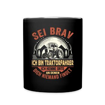 Tractor Driver - Tractor Agriculture Harvest Time - Full Colour Mug - black - Front