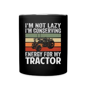 Conserving Energy For Tractor Agriculture Harvest - Full Colour Mug - black - Front