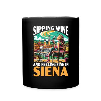 Siena Italien Reisen Urlaub Italienisch Ich liebe Italien - Tasse einfarbig - Schwarz - Vorne