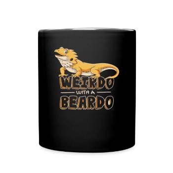 Verrückter mit einem Beardo Pogona Eidechsen-Haustierbesitzer - Tasse einfarbig - Schwarz - Vorne