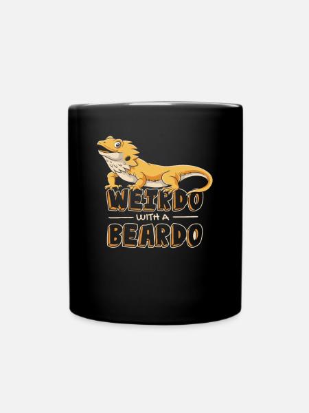 Weirdo avec un propriétaire d’animal de compagnie lézard Beardo Pogona - Mug uni - noir