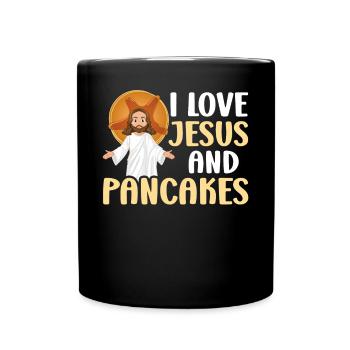 Les enfants amoureux des crêpes J’aime Jésus - Mug uni - noir - Devant