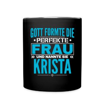 Krista Name Design - Tasse einfarbig - Schwarz - Vorne