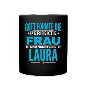 Conception du nom de Laura - Mug uni - noir - Devant