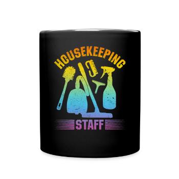 Housekeeping Staff Housekeeper House Cleaning - Full Colour Mug - black - Front