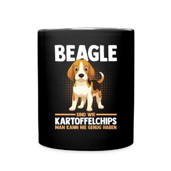 Hund Beagle - Tasse einfarbig - Schwarz - Vorne