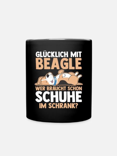 Hund Beagle - Tasse einfarbig - Schwarz