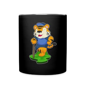 Tiger Baseball Baseballschläger - Tasse einfarbig - Schwarz - Vorne