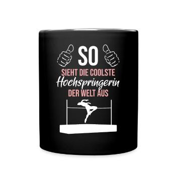 Coolste Hochspringerin Ever - Tasse einfarbig - Schwarz - Vorne