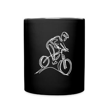 Mountain Biker Sketch - Full Colour Mug - black - Front