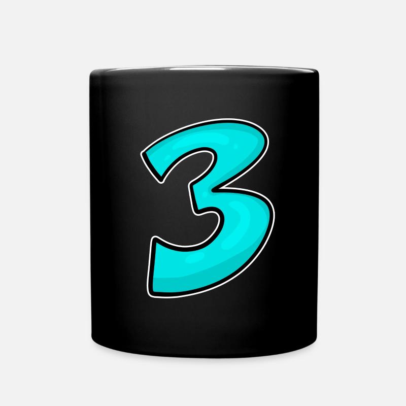 Trois - 3 - Numéro 3 - Numéro 3 - Mug uni - noir