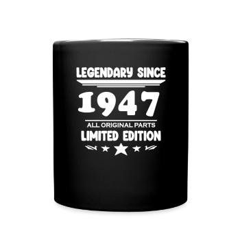 1947 - Jahrgang 1947 - Baujahr 1947 - Tasse einfarbig - Schwarz - Vorne