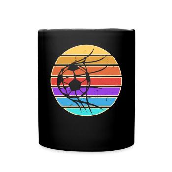 Fußball Fußballer - Tasse einfarbig - Schwarz - Vorne