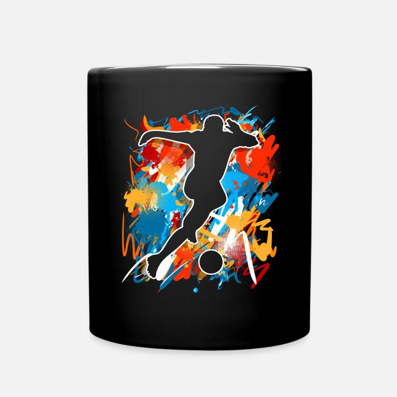 Fußball Fußballer - Tasse einfarbig - Schwarz