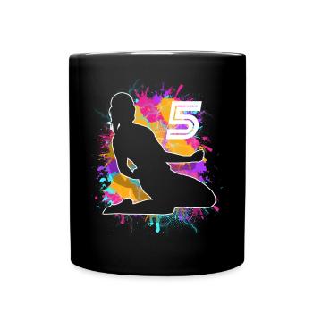 Soccer Woman Soccer 5th Birthday - Full Colour Mug - black - Front