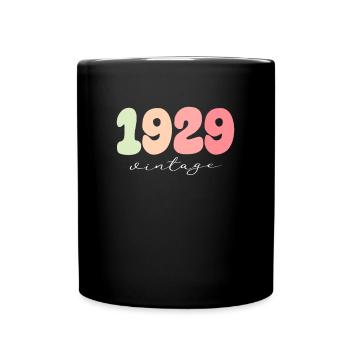 Vintage Vintage 1929 Birthday - Full Colour Mug - black - Front