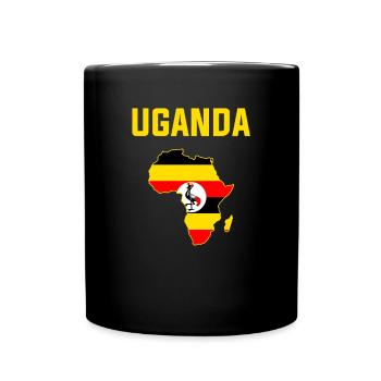 Uganda flag, american ugandan - Tasse einfarbig - Schwarz - Vorne