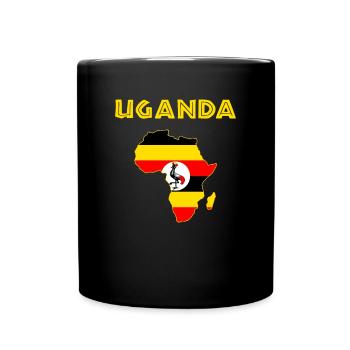 Uganda flag, american ugandan - Tasse einfarbig - Schwarz - Vorne