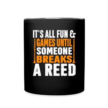 Clarinetist Clarinet Playing Bass Musician - Full Colour Mug - black - Front