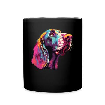 Aquarelle colorée Spinone Italiano - Mug uni - noir - Devant