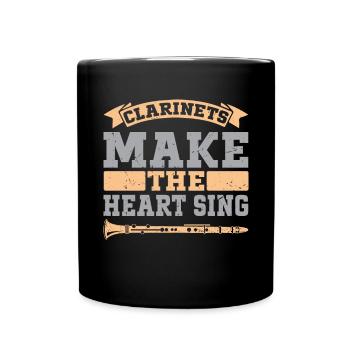 Clarinetist Clarinet Playing Bass Musician - Full Colour Mug - black - Front