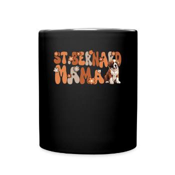 Bernhardiner Groovy St. Bernard Mama - Tasse einfarbig - Schwarz - Vorne