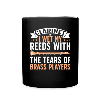 Clarinetist Clarinet Playing Bass Musician - Full Colour Mug - black - Front