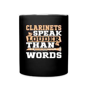 Clarinetist Clarinet Playing Bass Musician - Full Colour Mug - black - Front