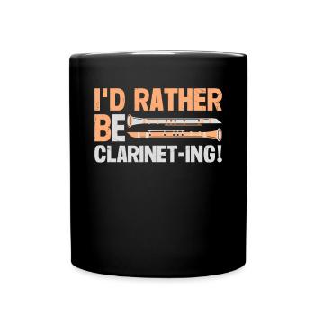 Clarinetist Clarinet Playing Bass Musician - Full Colour Mug - black - Front