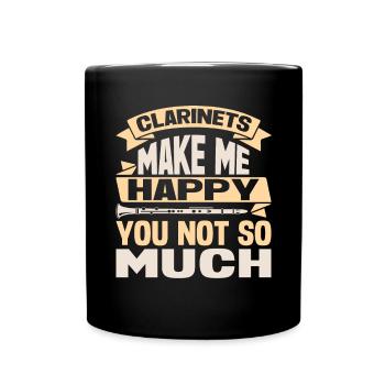Clarinetist Clarinet Playing Bass Musician - Full Colour Mug - black - Front