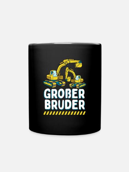 Großer Bruder 2024 Bagger - Tasse einfarbig - Schwarz