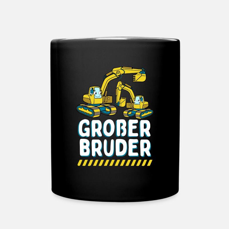 Großer Bruder 2024 Bagger - Tasse einfarbig - Schwarz