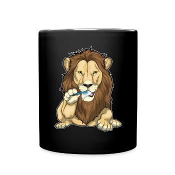 Brosse à dents Lion - Mug uni - noir - Devant