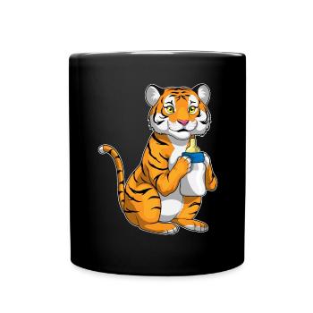 Tiger Baby Bottle Milk - Full Colour Mug - black - Front