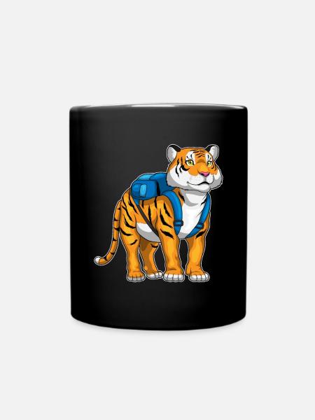 Tiger Schüler Rucksack Schule - Tasse einfarbig - Schwarz