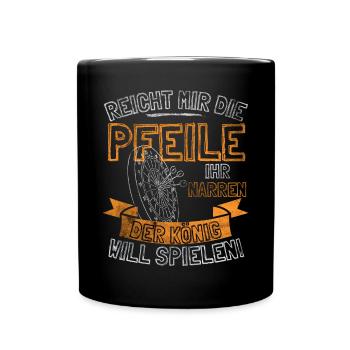 Drôles de fléchettes disant DONNE-MOI LES FLÈCHES À ELLE - Mug uni - noir - Devant
